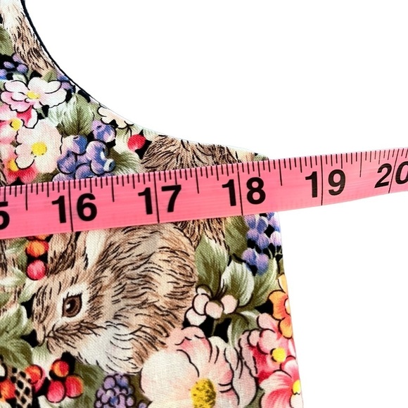 Vintage Cotton Rabbit Novelty Print Easter Spring Vest S/M - Picture 3 of 5